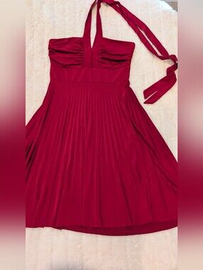 Soprano One-Shoulder Pleated Red Cocktail Dress
